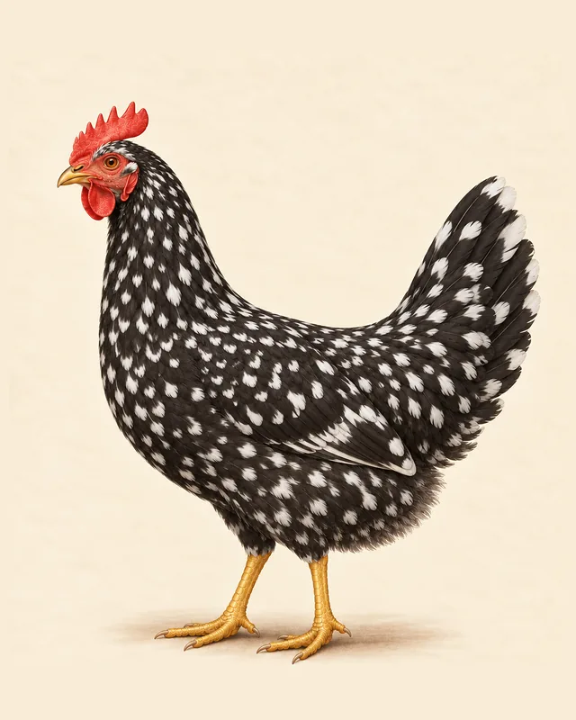 Illustrated Ancona hen