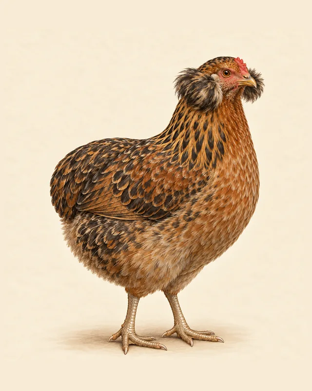 Illustrated Araucana hen
