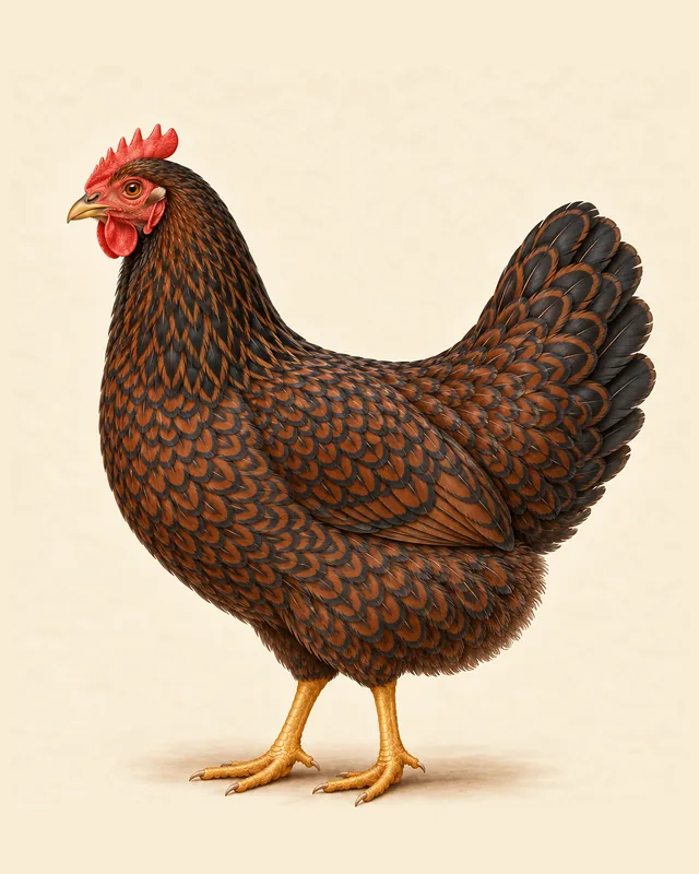 Illustrated Barnevelder hen