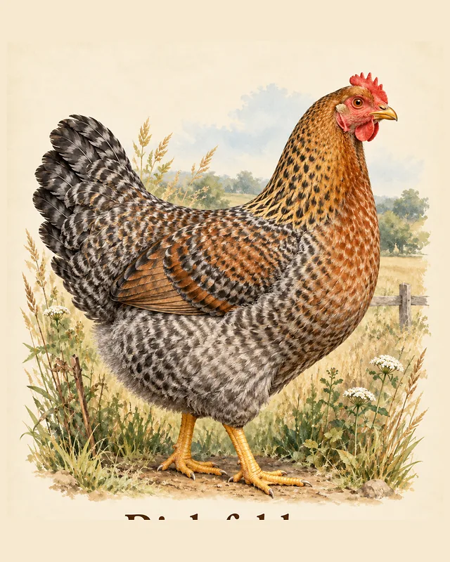 Illustrated Bielefelder hen