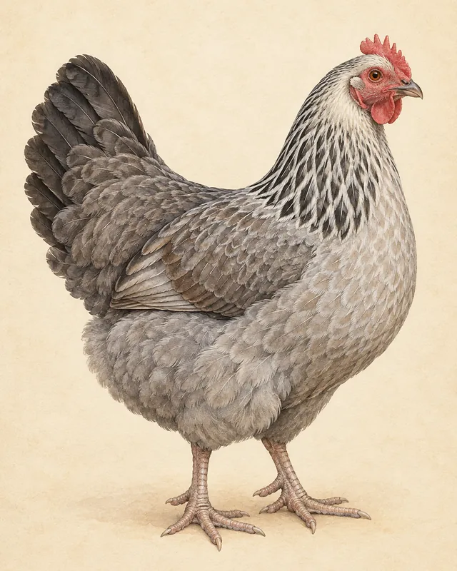 Illustrated Dorking hen