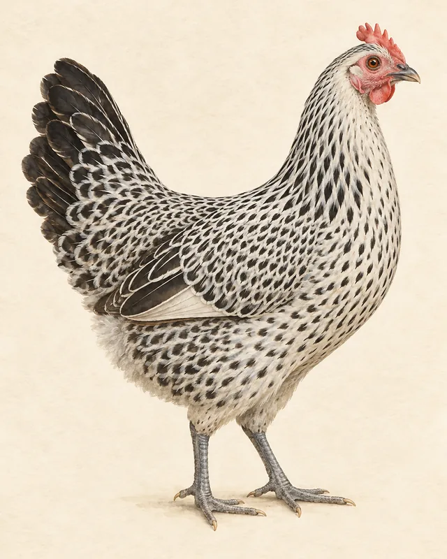 Illustrated Egyptian Fayoumi hen