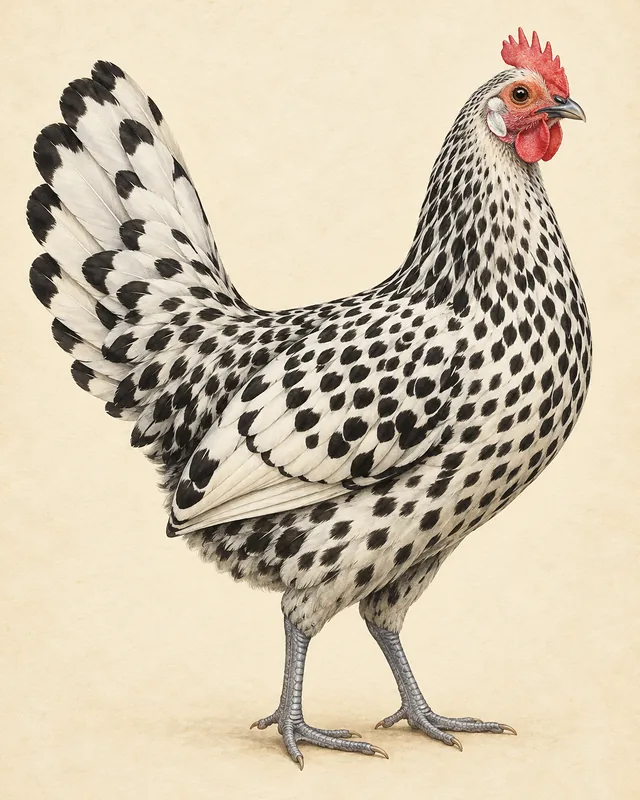 Illustrated Hamburg hen
