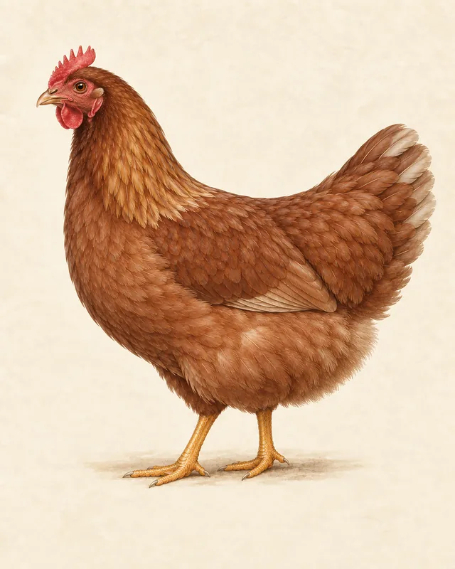 Illustrated ISA Brown hen