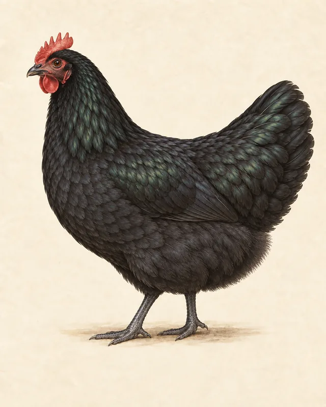 Illustrated Jersey Giant hen
