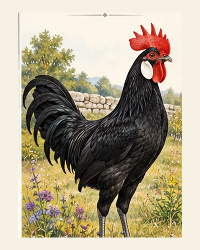 Illustrated Minorca hen