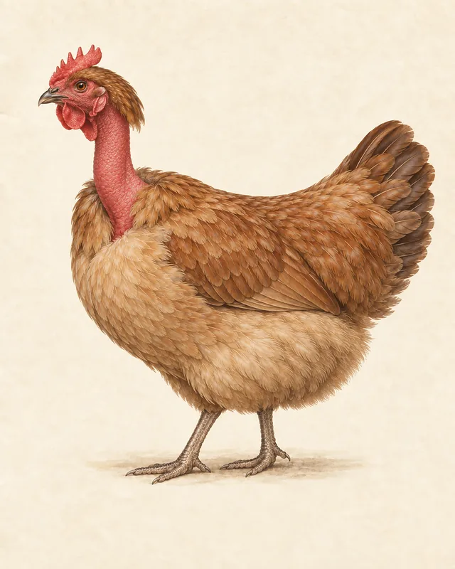 Illustrated Naked Neck hen