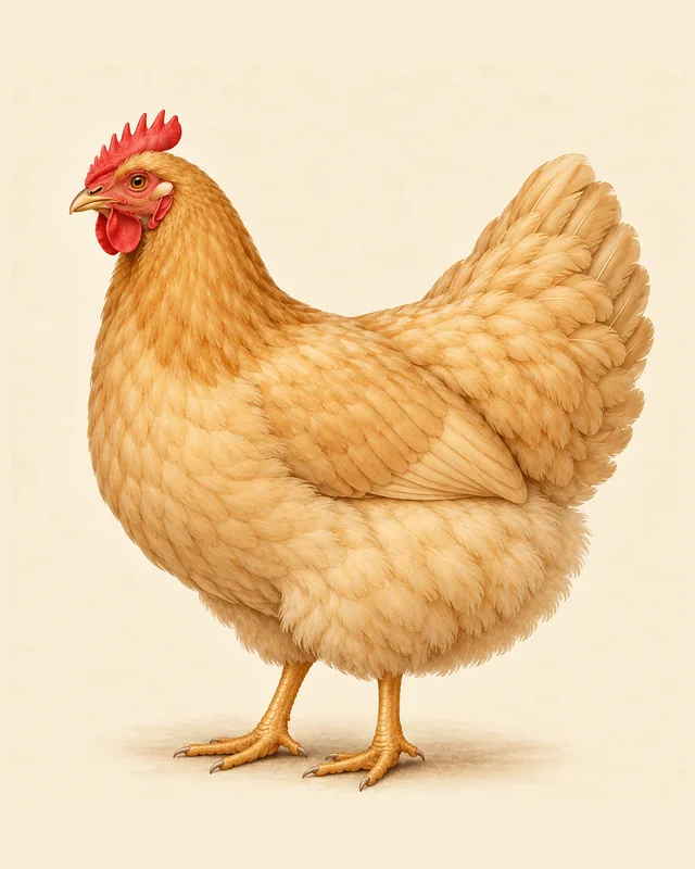Illustrated Orpington hen