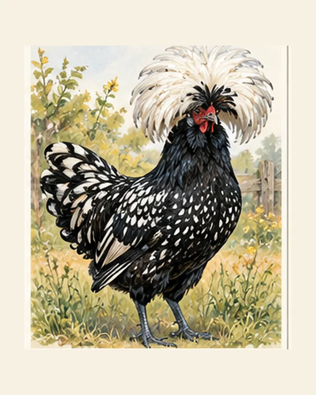 Illustrated Polish hen