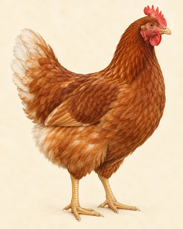 Illustrated Red Sex Link hen