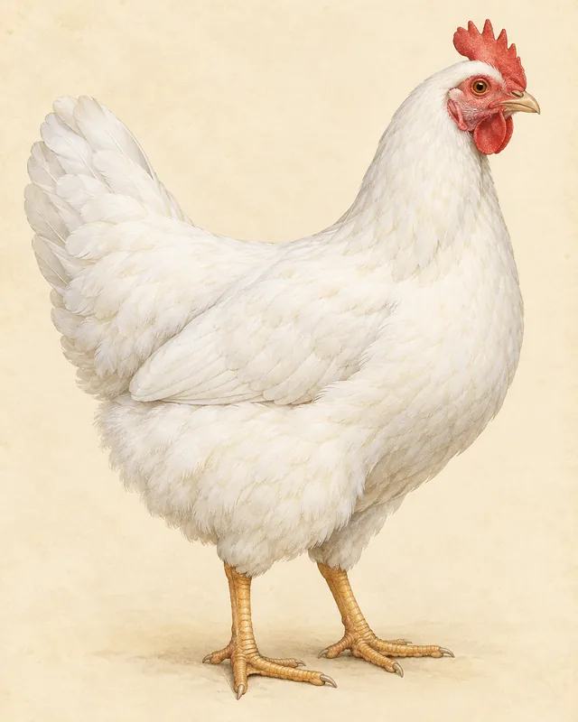 Illustrated Rhode Island White hen